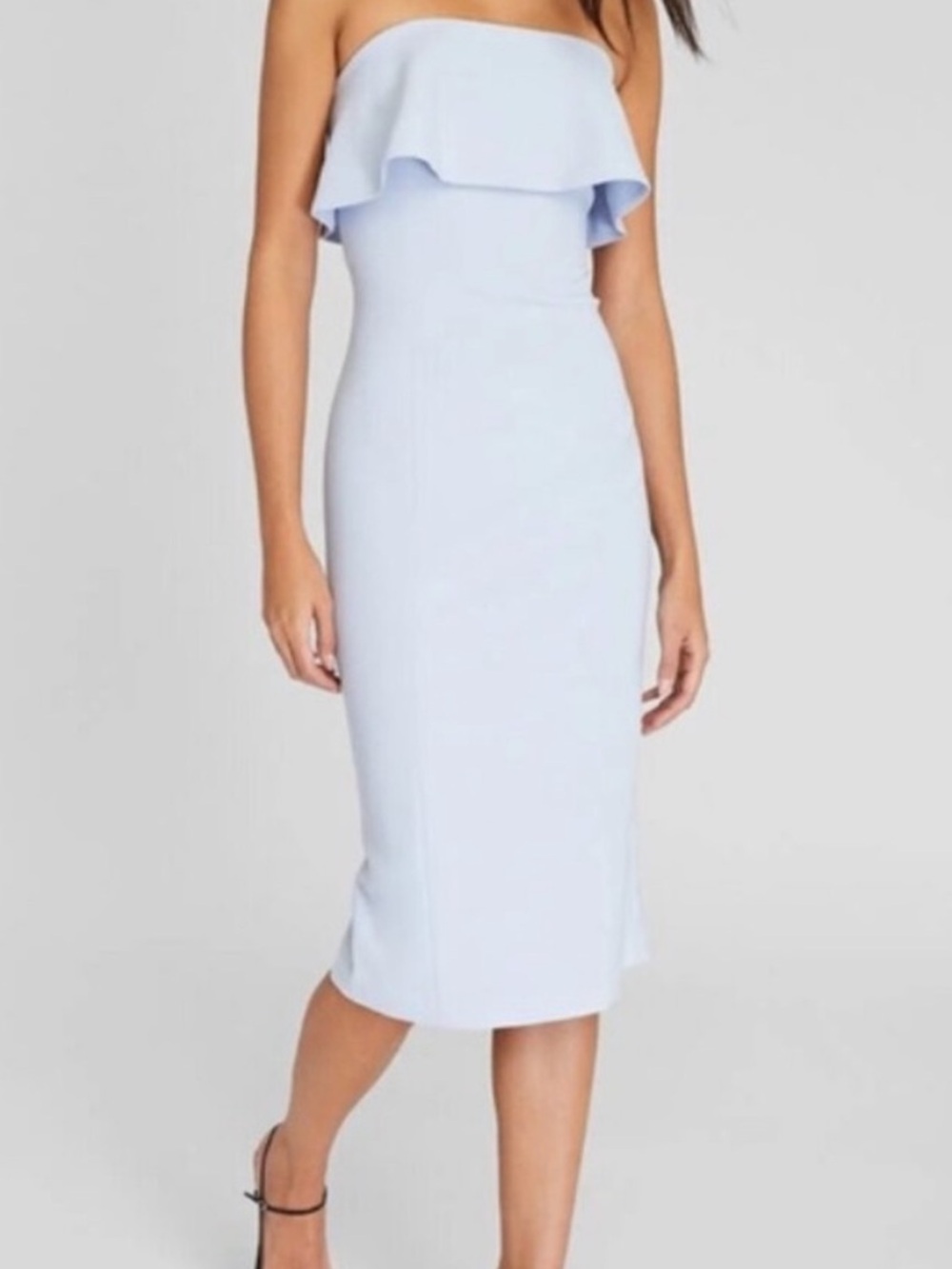 Club Monaco Tiered Overlay Dress- Light Blue